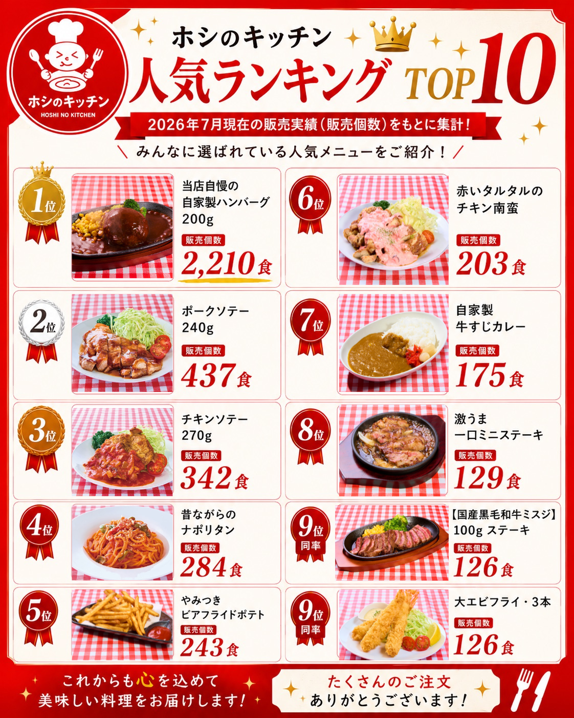 ホシのキッチン 人気ランキングTOP10